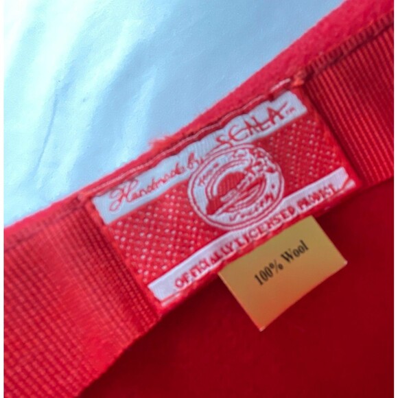 Vintage Scala Hat Women 100% Wool Red Rolled Brim Handmade Dressy Derby - Picture 5 of 5